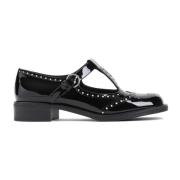 Zwarte Veterschoenen Verhogen Stijl Miu Miu , Black , Dames