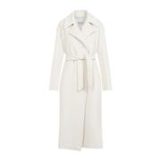 Elegante Witte Wollen Jas Max Mara , Beige , Dames