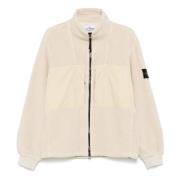 Ecru Polarjas met Compass Badge Stone Island , Beige , Heren