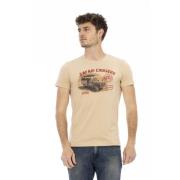 Casual Ronde Hals Korte Mouw T-Shirt Trussardi , Beige , Heren