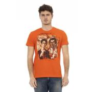 Korte Mouw Ronde Hals T-shirt Trussardi , Orange , Heren