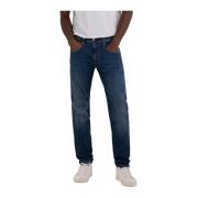 Blauwe Hyperflex Hergebruikte Jeans Replay , Blue , Heren