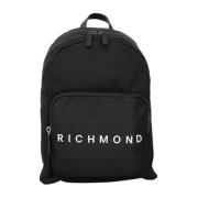 Zwarte herenrugzak met mesh design Richmond , Black , Heren