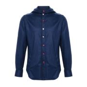 Blauwe Casual Overhemden Kiton , Blue , Heren