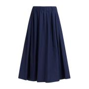 Navy Blue Katoenen Midi Rok Marni , Blue , Dames