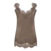 Taupe Kant Tank Top Gold Hawk , Brown , Dames