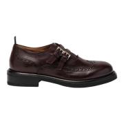 Wingtip Double Monk Strap Leren Schoenen Elia Maurizi , Brown , Dames