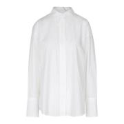 Witte Poplin Shirt met Juweelknoop Ottod'Ame , White , Dames