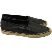 Pre-owned Leather flats Yves Saint Laurent Vintage , Black , Dames