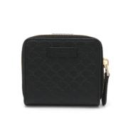 Pre-owned Leather wallets Gucci Vintage , Black , Dames