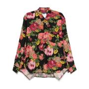 Bloemen Tran Weef Katoenen Overhemd Junya Watanabe , Multicolor , Dame...