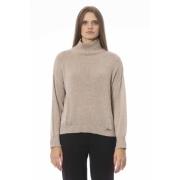 Vulcano Hals Trui Lange Mouw Baldinini , Beige , Dames