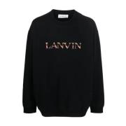 Zwarte Logo Sweatshirt Aw23 Lanvin , Black , Heren