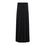 Geplooide Maxi Rok Department Five , Black , Dames