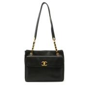 Pre-owned Leather chanel-bags Chanel Vintage , Black , Dames