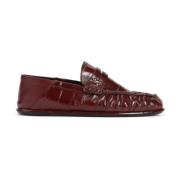 Rode leren loafers voor vrouwen Saint Laurent , Brown , Dames