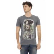 Casual T-shirt met korte mouwen en ronde hals Trussardi , Gray , Heren