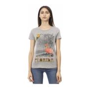 Casual Ronde Hals Korte Mouw T-shirt Trussardi , Gray , Dames