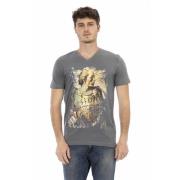 Korte Mouw V-hals T-shirt Trussardi , Gray , Heren