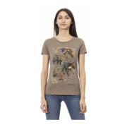 Korte Mouw Ronde Hals T-shirt Trussardi , Brown , Dames