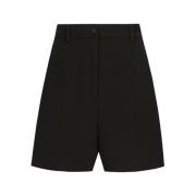 Hoge taille zwarte wollen shorts Dolce & Gabbana , Black , Dames