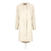 Beige regenjas met capuchon en trekkoorden Rains , Beige , Dames