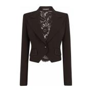 Bloemen Blazer Stijgende Revers Dolce & Gabbana , Brown , Dames