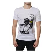 Grafische Print Katoenen T-shirt Ronde Hals Dolce & Gabbana , White , ...