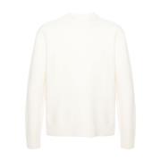 Merino Boiled Wool Crew-Neck Sweater Jil Sander , White , Heren