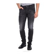 Slim Antraciet Katoen Skinny Jeans Dsquared2 , Gray , Heren