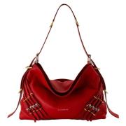 Rode Leren Medium Tote Tas Givenchy , Red , Dames