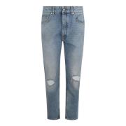 Grijze Jeans met Monogram Zakken Palm Angels , Blue , Heren