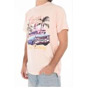 Bedrukt Regular T-shirt - Rose Collectie Guess , Pink , Heren