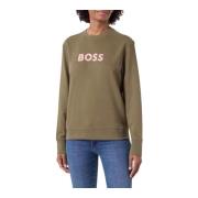 Dames Sweatshirt met Elaborate Design Hugo Boss , Green , Dames