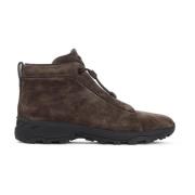 Bruine Leren Sneakers voor Mannen Ermenegildo Zegna , Brown , Heren