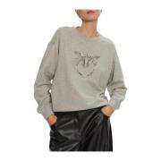 Vogels Logo Sweater Grijs Regen Pinko , Gray , Dames