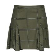 Geruite Flanellen Rok Met Elastiek En Voering Pinko , Green , Dames