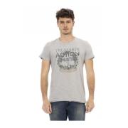 Casual T-shirt met ronde hals Trussardi , Gray , Heren