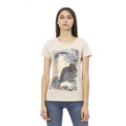 Korte Mouw Ronde Hals T-shirt Trussardi , Beige , Dames