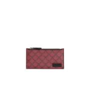 Geometrische Monogram Kaarthouder met Ritssluiting Trussardi , Red , H...