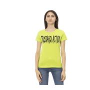 Korte Mouw Ronde Hals T-shirt Trussardi , Green , Dames