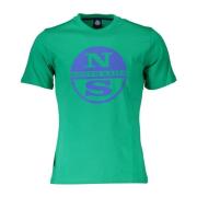 Groen T-shirt met korte mouwen en logo North Sails , Green , Heren