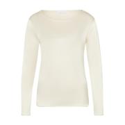 Ronde Hals Room T-shirt Juvia , Beige , Dames