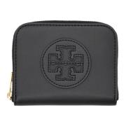 Zwarte Leren Ritsportemonnee Ella Bio Tory Burch , Black , Dames