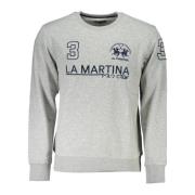 Geborduurde Crewneck Sweatshirt Grijs La Martina , Gray , Heren