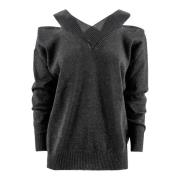 V-neck Knitwear D.Exterior , Black , Dames