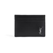 Zwarte leren clutch tas Saint Laurent , Black , Unisex