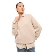 Klassieke Crew Neck Sweater Mulan - Beige Cesare Gaspari , Beige , Dam...