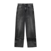 Zwarte Boyfit Wijde Pijp Jeans Haikure , Black , Dames