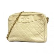 Pre-owned Leather chanel-bags Chanel Vintage , White , Dames